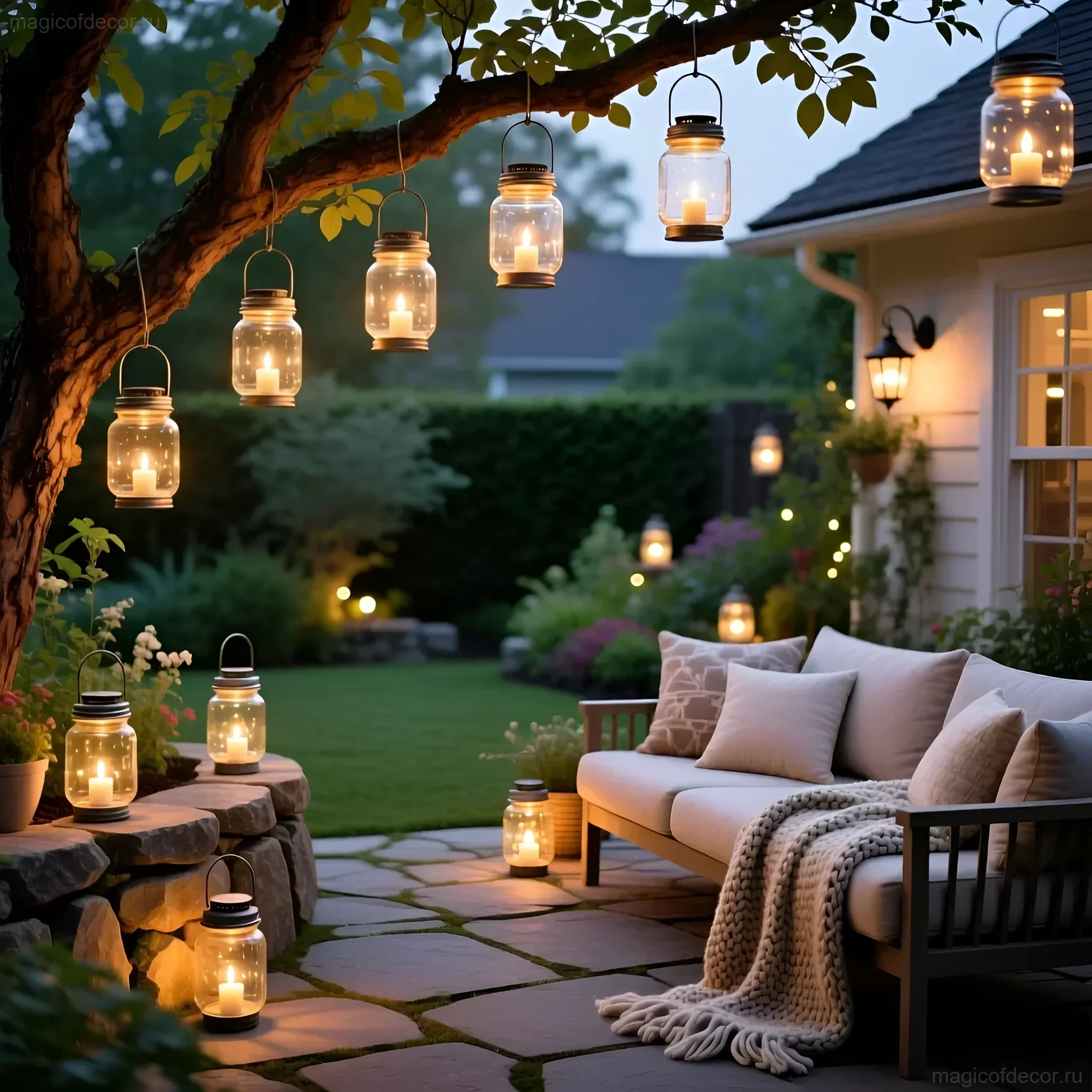 कैन और मोमबत्ती से सजावटी स्ट्रीट लैंप - छवि 2