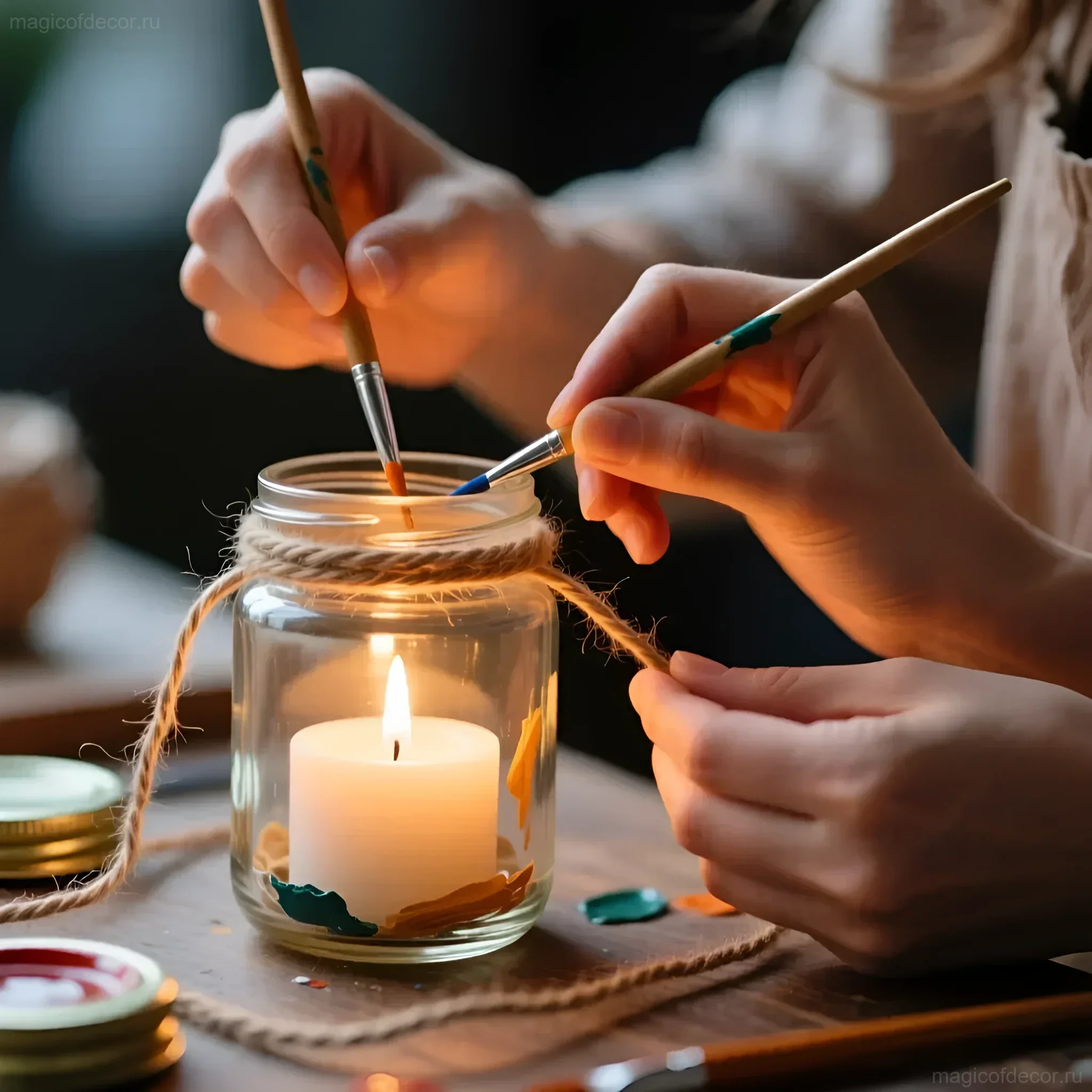 कैन और मोमबत्ती से सजावटी स्ट्रीट लैंप - छवि 4