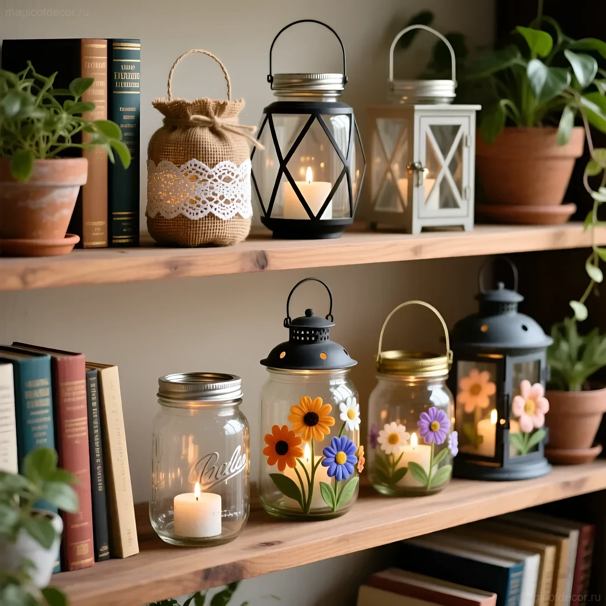 कैन और मोमबत्ती से सजावटी स्ट्रीट लैंप - छवि 5