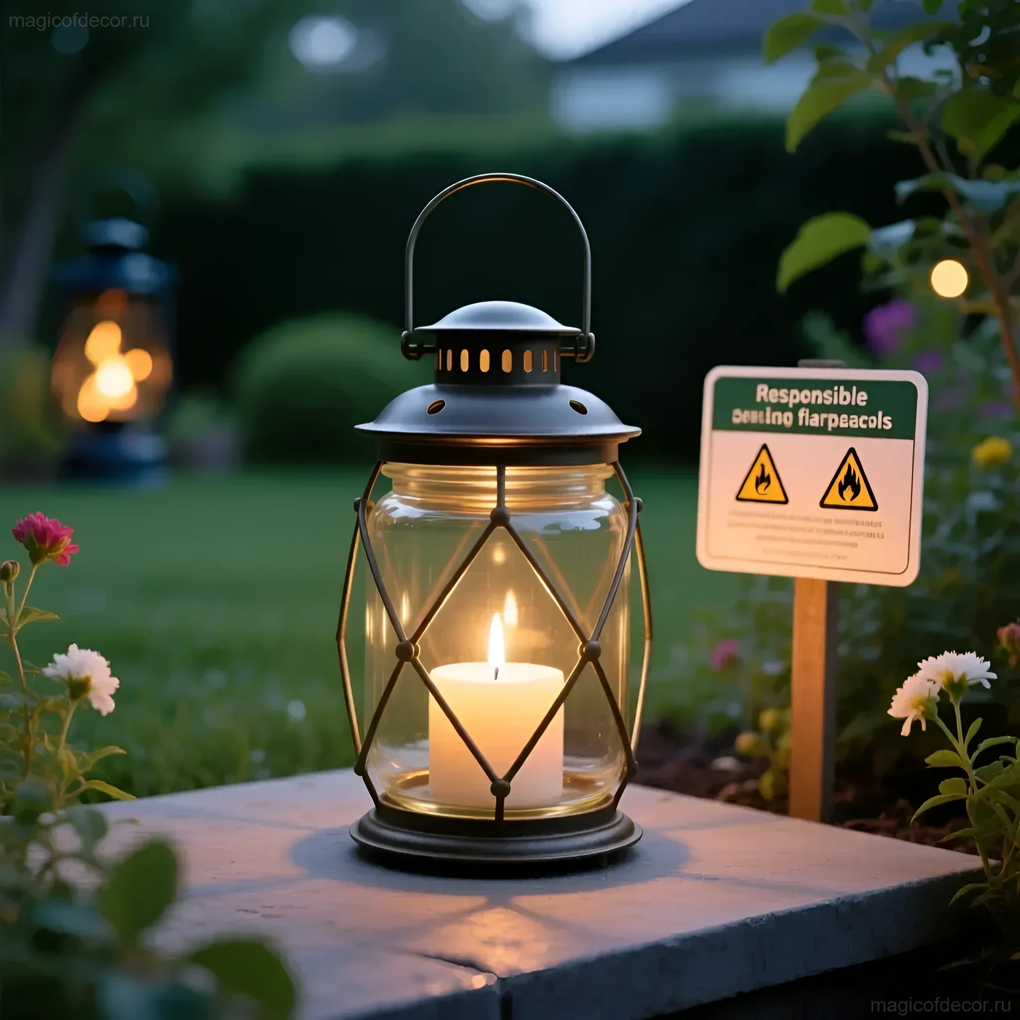 कैन और मोमबत्ती से सजावटी स्ट्रीट लैंप - छवि 6