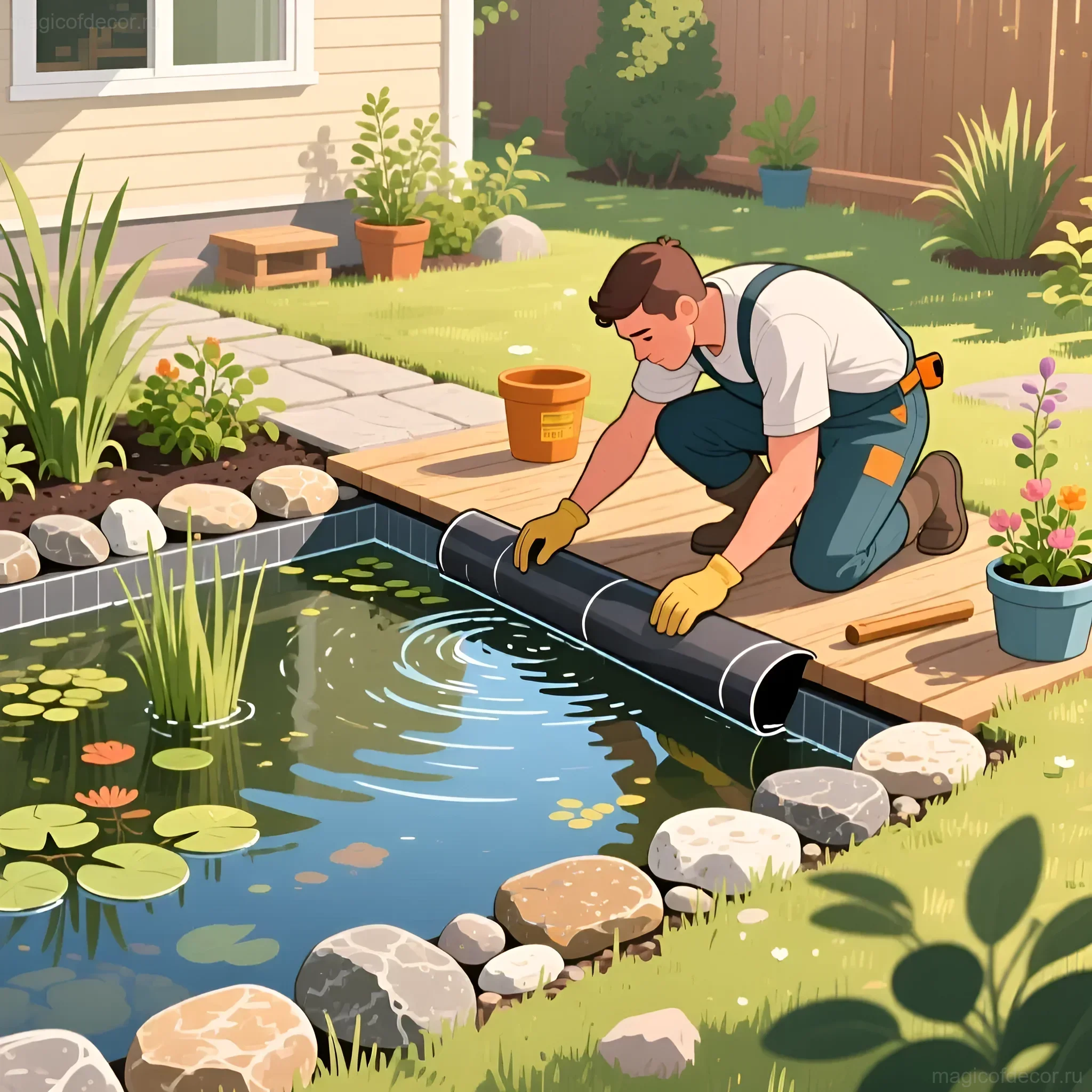 如何装饰花园池塘:20个创意和完整指南 - 图片 4