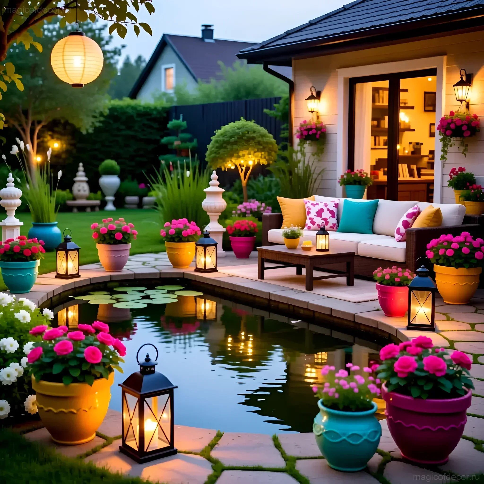 如何装饰花园池塘:20个创意和完整指南 - 图片 5