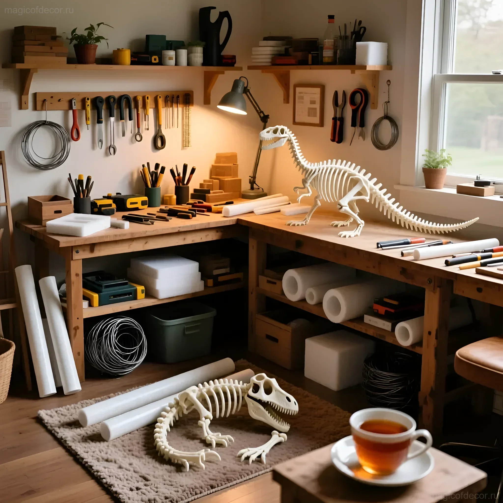 如何为花园制作恐龙骨架：创意，来自magicofdecor.ru - 图片 2