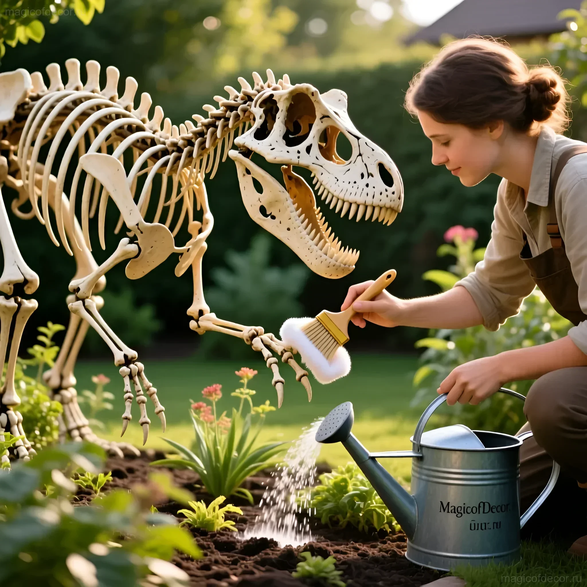 如何为花园制作恐龙骨架：创意，来自magicofdecor.ru - 图片 5