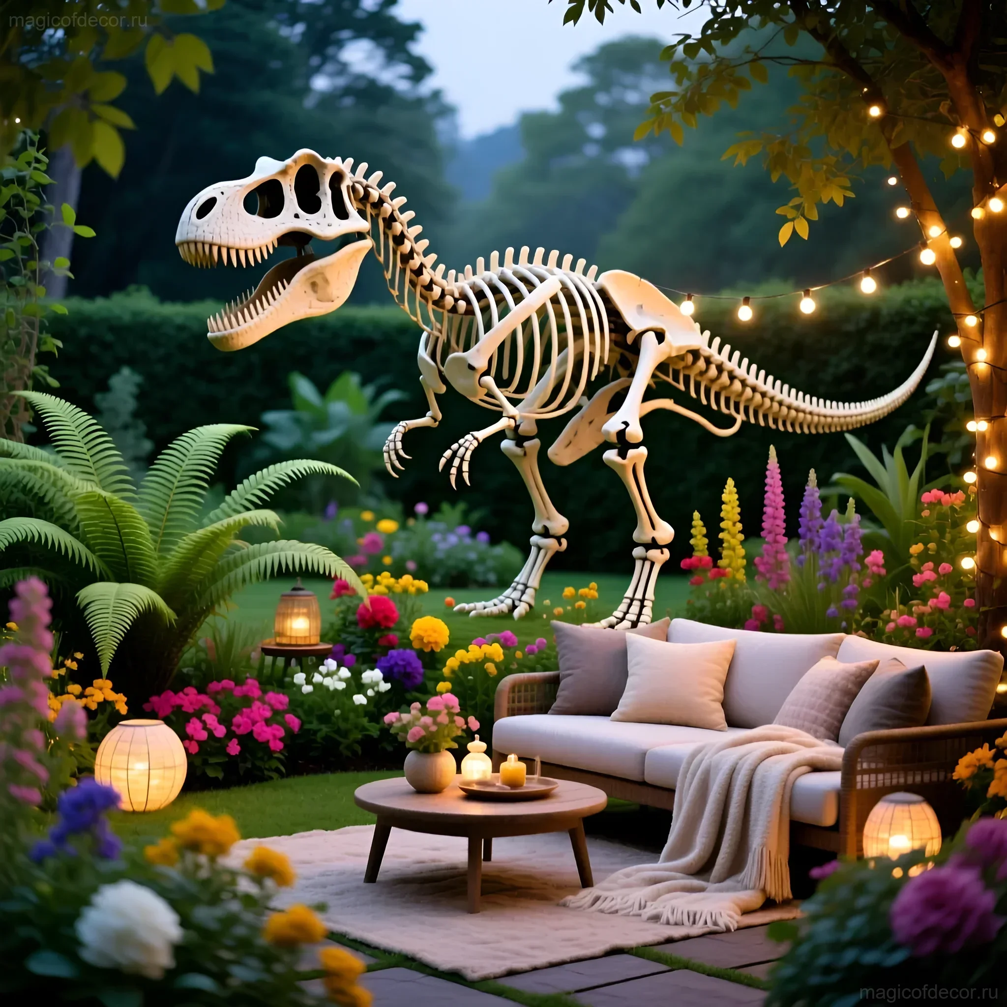 如何为花园制作恐龙骨架：创意，来自magicofdecor.ru - 图片 6