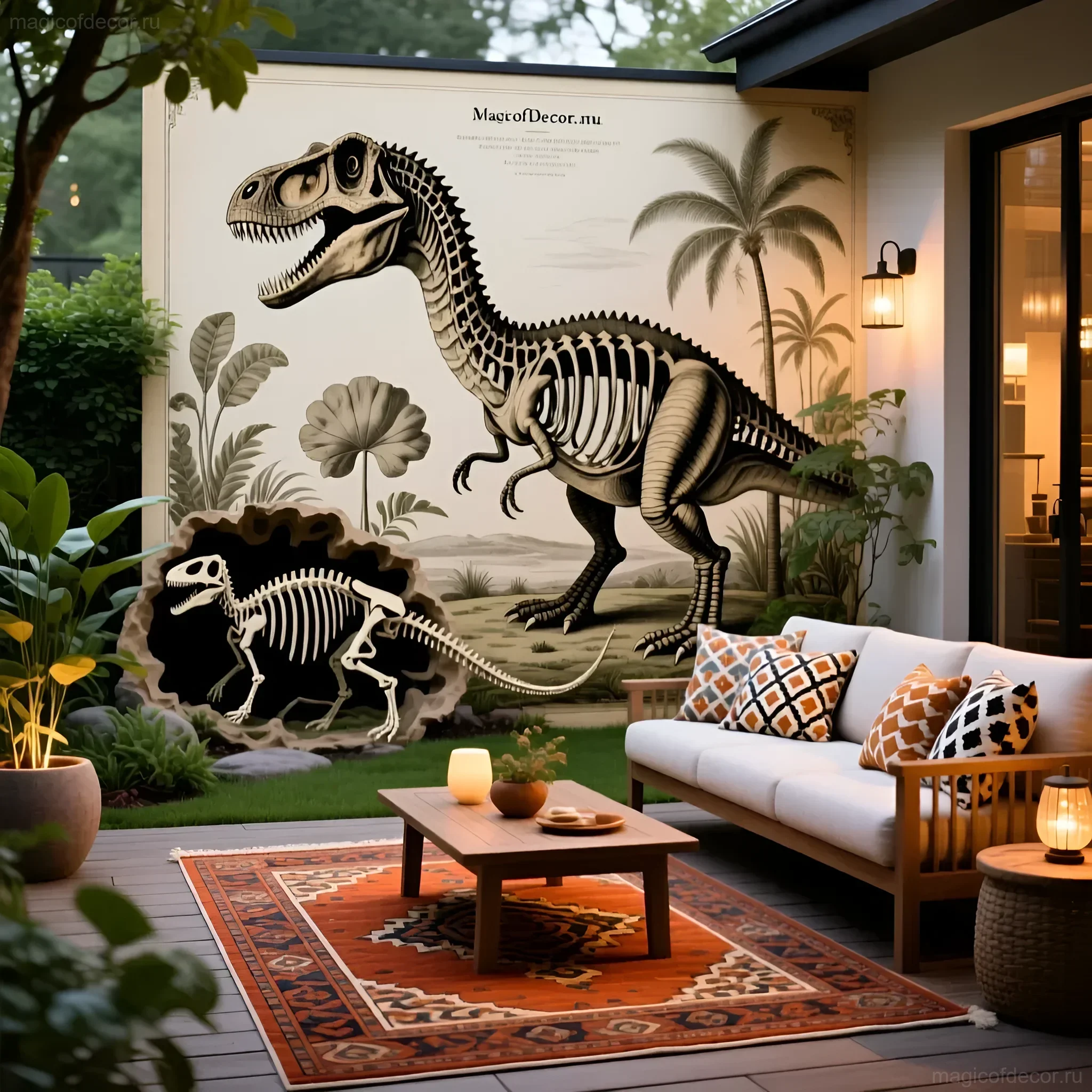 如何为花园制作恐龙骨架：创意，来自magicofdecor.ru - 图片 8