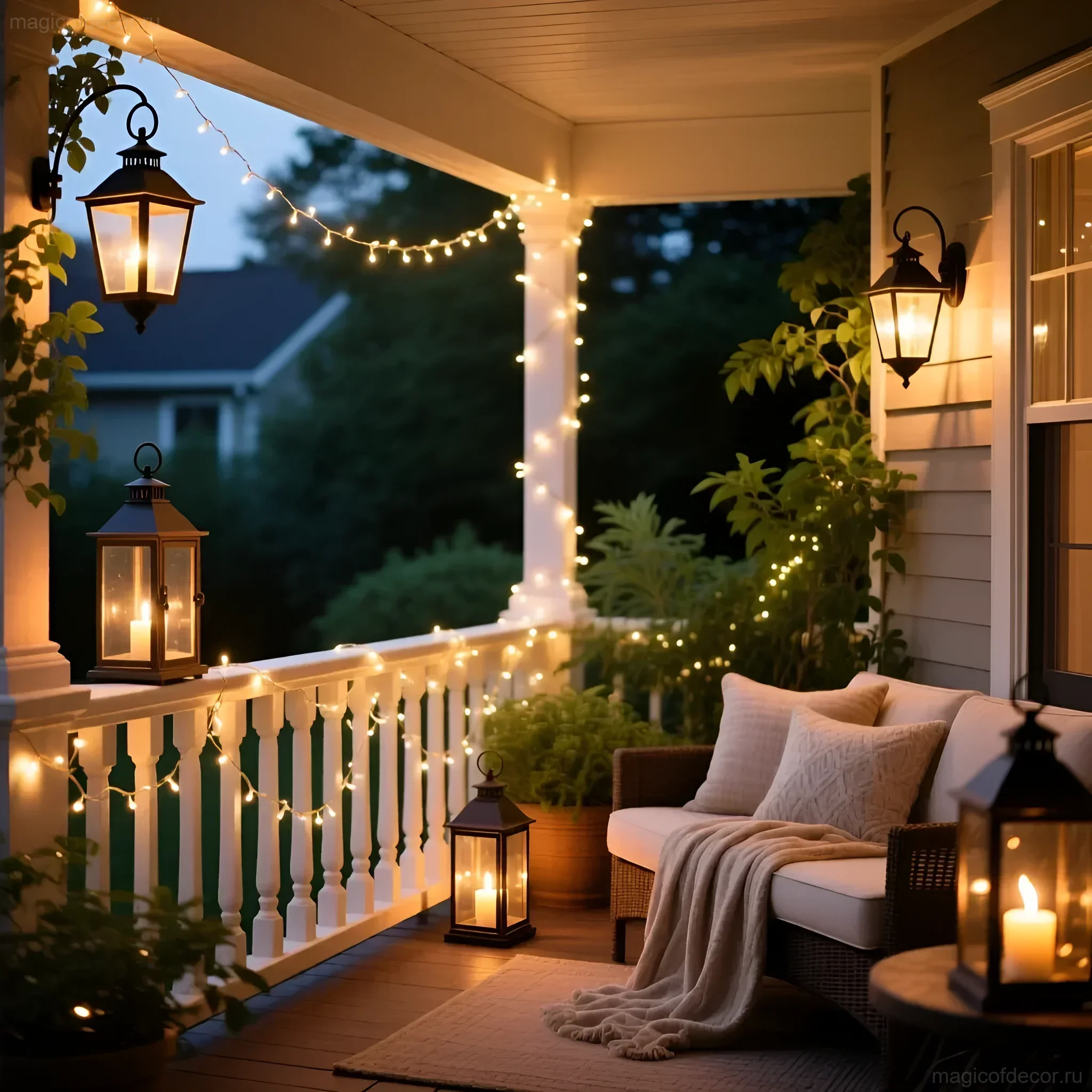 门廊照明：串灯、灯笼、蜡烛，为您营造 - 图片 2