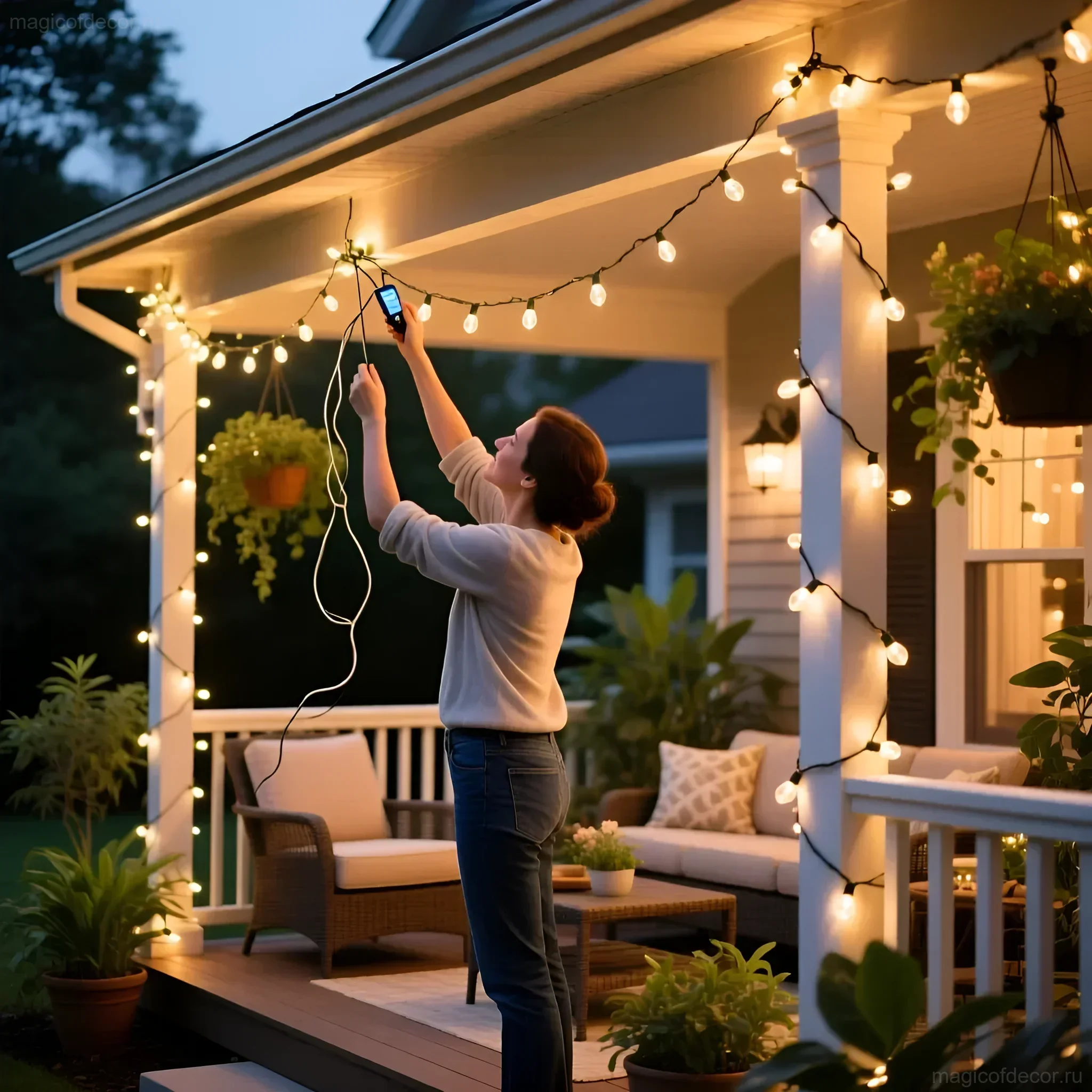 门廊照明：串灯、灯笼、蜡烛，为您营造 - 图片 4