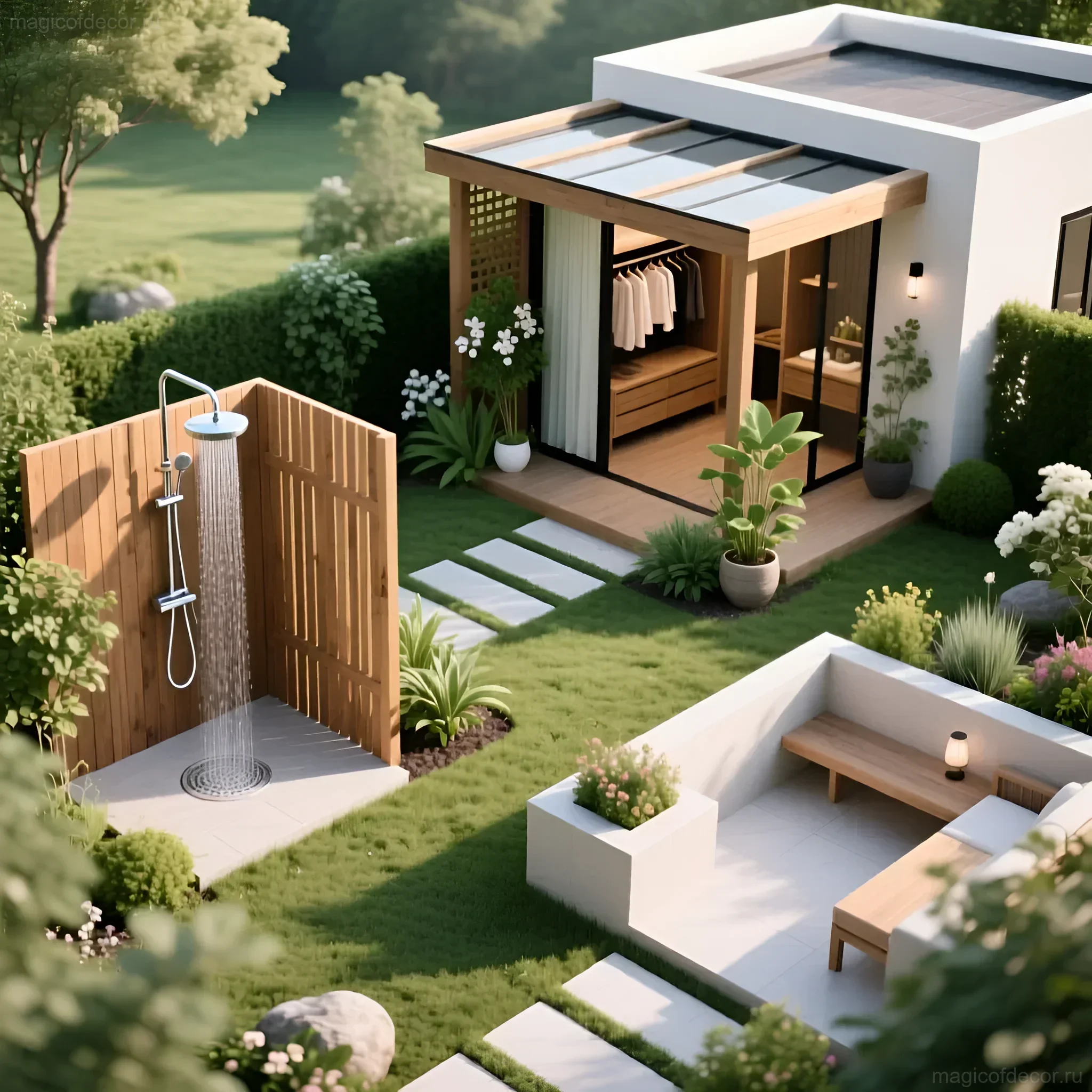 带更衣室的户外淋浴：您自己的夏日乡村水疗中心 - 图片 2