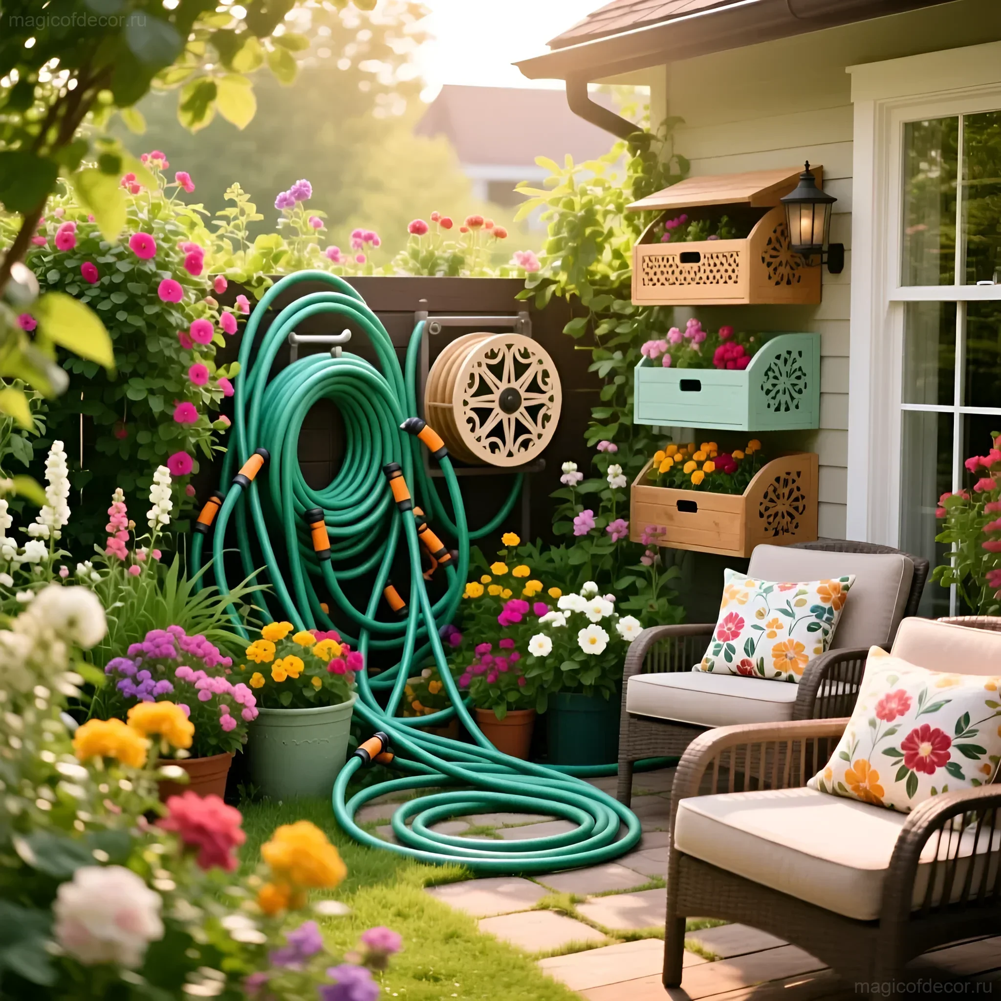 Изображение раздела 'Хранение садового шланга: избавляемся от хаоса на участке – идеи и вдохновение' в статье про Удобное место для хранения садового шланга: полное
