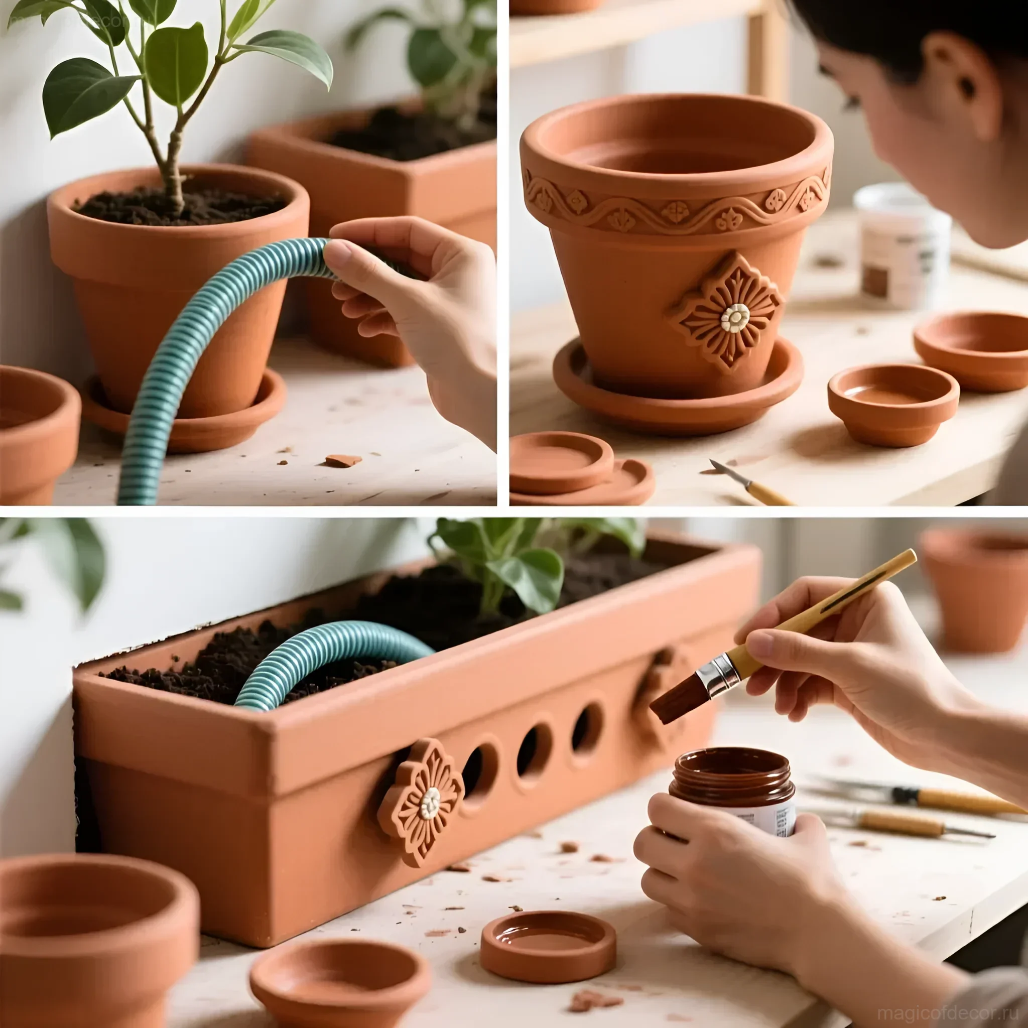 Изображение раздела 'Пошаговая инструкция: создаем кашпо-скрытие своими руками' в статье про Удобное место для хранения садового шланга: полное