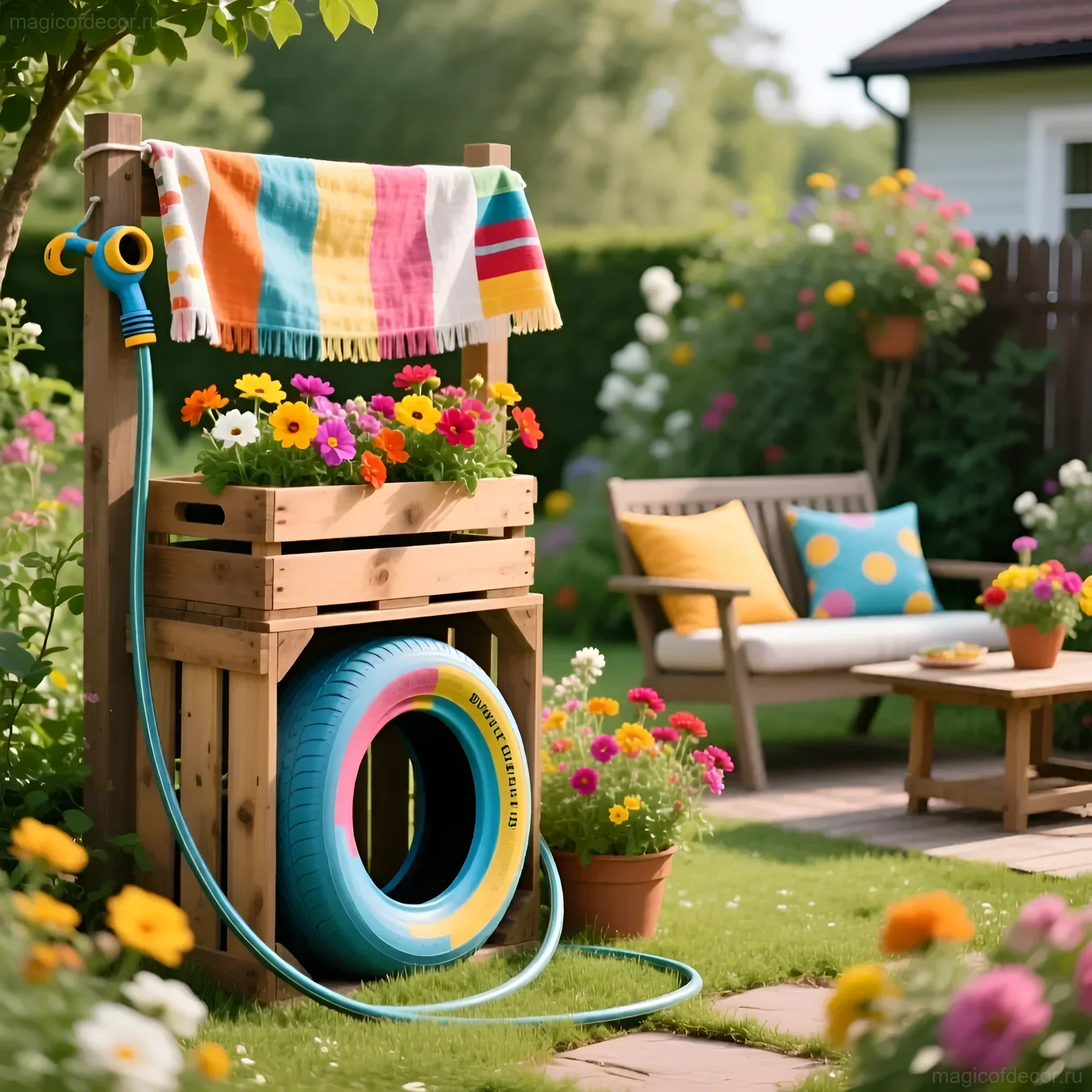 Изображение раздела 'Альтернативные идеи: бюджетные и простые способы организовать хранение шланга' в статье про Удобное место для хранения садового шланга: полное