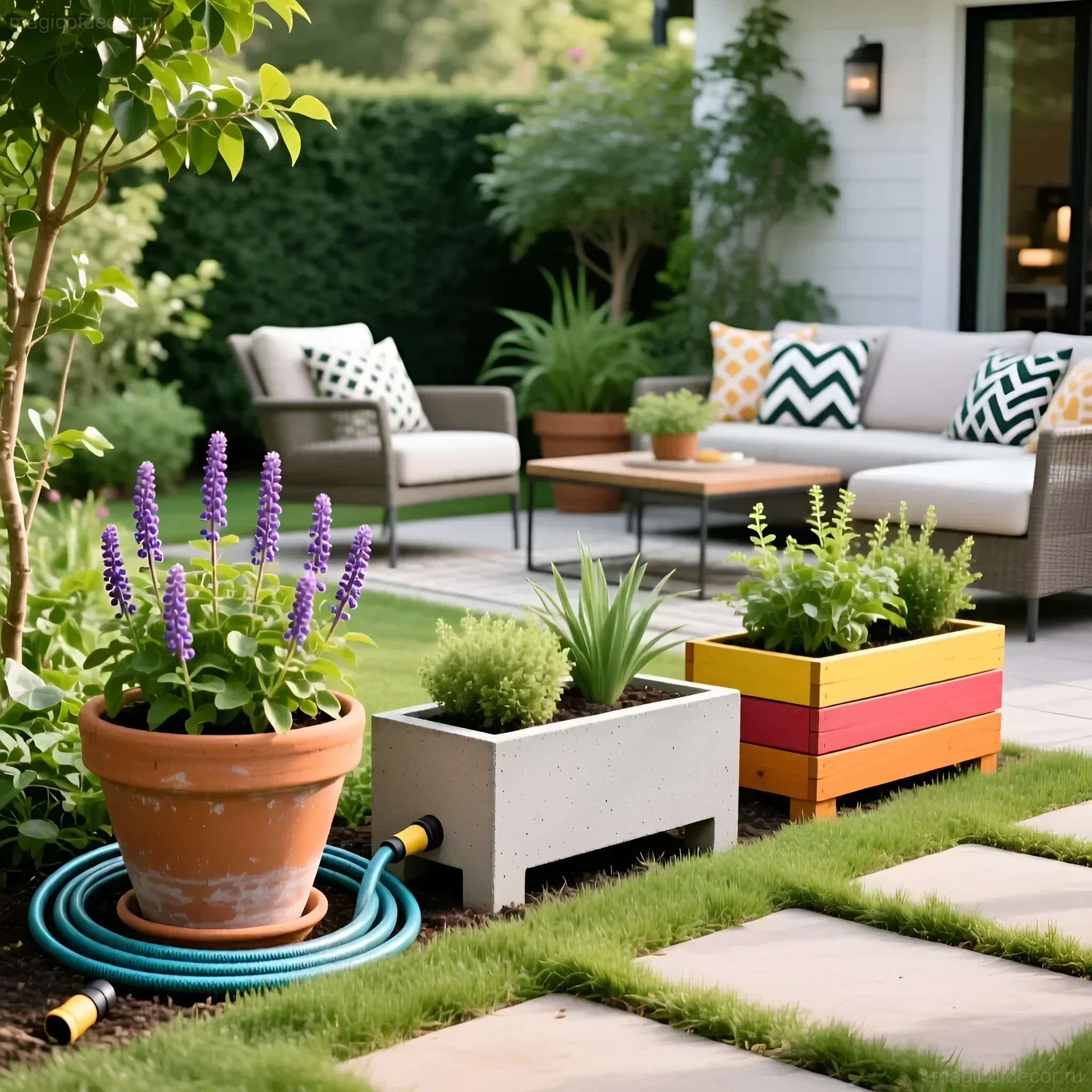 Изображение раздела 'Варианты исполнения: от деревенского шика до современного минимализма' в статье про Удобное место для хранения садового шланга: полное