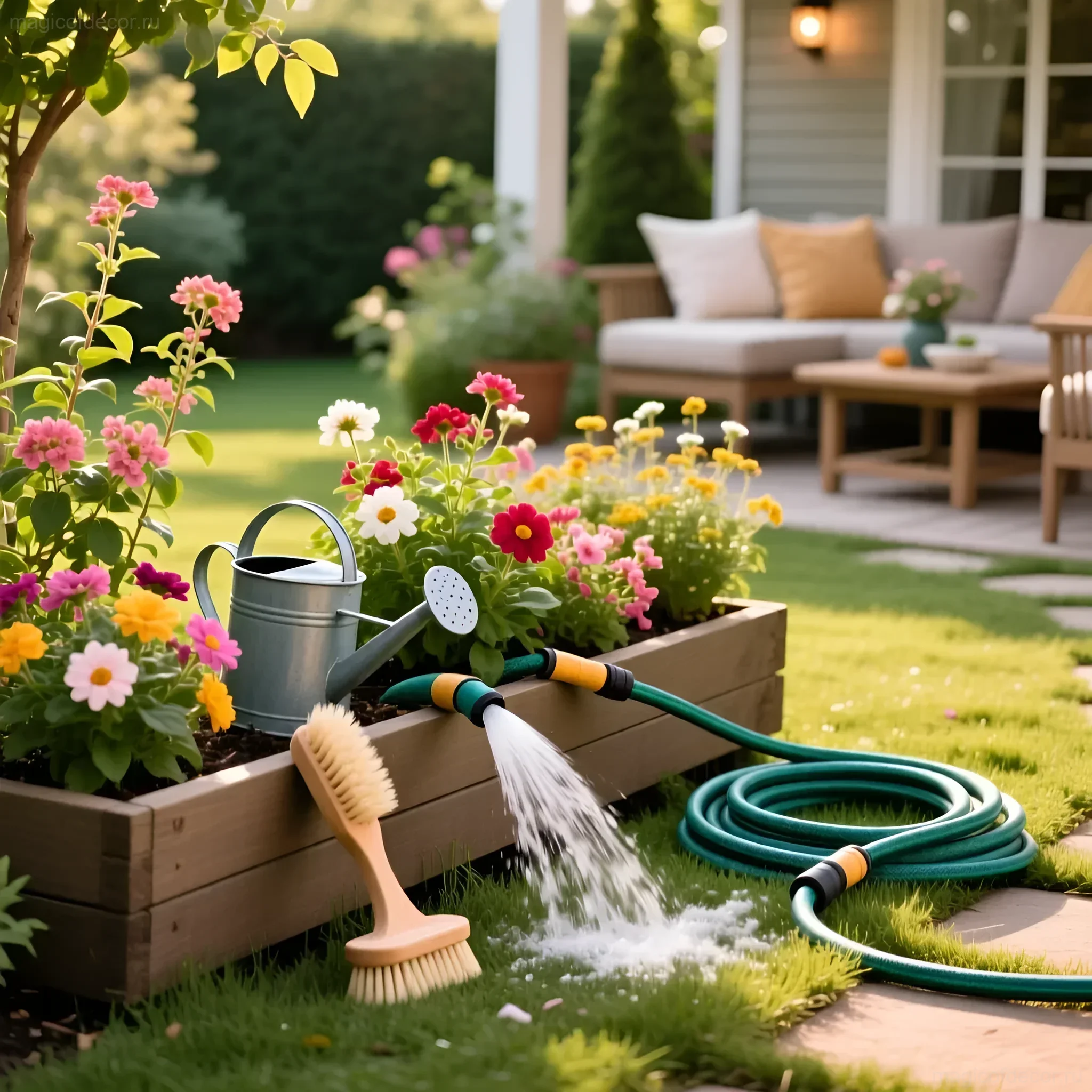 Изображение раздела 'Уход за кашпо-скрытием и садовым шлангом: продлеваем срок службы' в статье про Удобное место для хранения садового шланга: полное