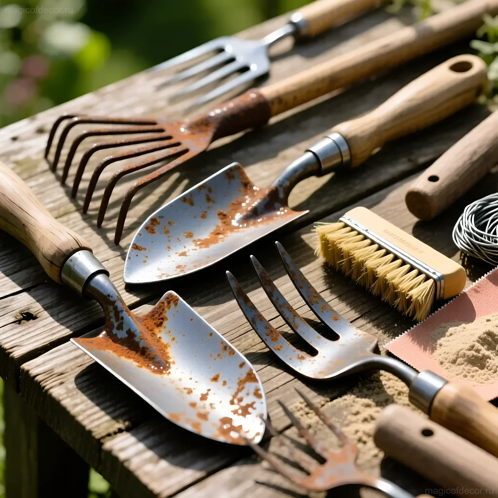 Изображение раздела 'Какие инструменты подойдут для декора и как их подготовить' в статье про Декор из старых инструментов: превращаем грабли, л